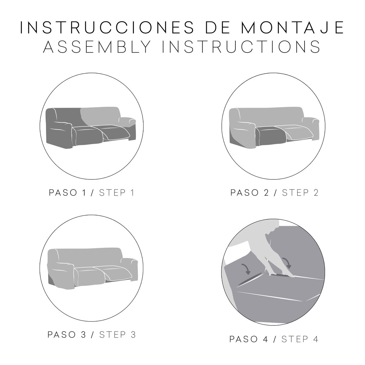 Funda para Sofá Eysa JAZ Gris oscuro 70 x 120 x 260 cm